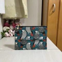 ヨウム柄　ヨウム　ぎゅうぎゅう　ポケットティッシュポーチ　ハンドメイド