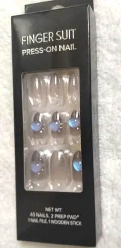 フィンガースーツプレスオンネイル ネイルチップ ホログラムハートパーツ