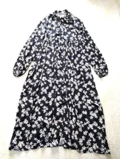 アーバンリサーチ KBF 花柄シャツワンピース ボウタイ シェルボタン