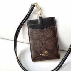 新品　正規品☆COACH(コーチ)ブラウン シグネチャー レザー カードケース