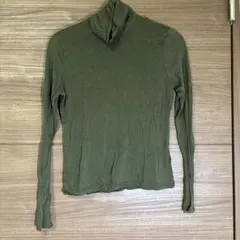 H&M オリーブグリーン シアーカットソー