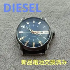 新品電池交換済み　DIESEL ネイビー文字盤 腕時計 デイト DZ-1769