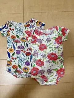 OCEAN & GROUND 花柄ロンパース 2点セット サイズ70 綿 半袖