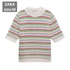 ZARA ストライプニットトップス