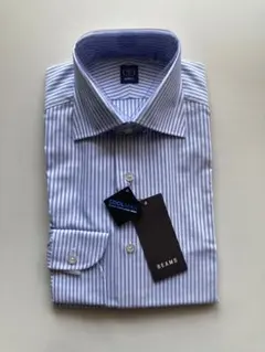 BEAMS F ／ブルーストライプシャツ COOLMAXのサムネイル
