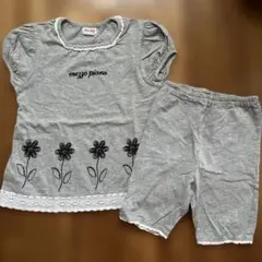 mezzo piano 花柄刺繍Tシャツとパンツ　セットアップ　120cm 夏