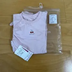 petit main チェリー刺繍ロンパース