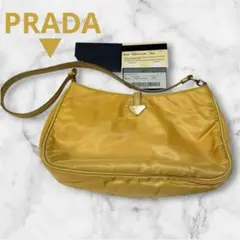 PRADA プラダ アクセサリーポーチ 三角ロゴ テスートナイロン イエロー 