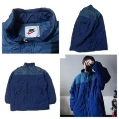 ナイキ中綿ジャケット90s00sビンテージネイビービッグシルエット