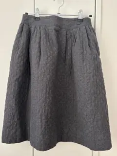 FOXEY フォクシー　キルティングスカート　グレー