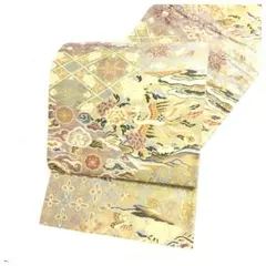 袋帯 観世水 菊花 藤 格子 華やか 着物 帯 041k - メルカリ