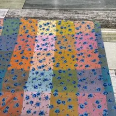 多色花柄綿生地 チェック柄 リバティ