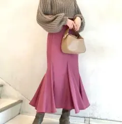 【SNIDEL】ハイウエストへムボリュームスカート ピンク オンライン限定サイズ