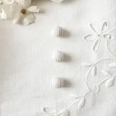 フランスアンティーククロッシェボタン3個セットB