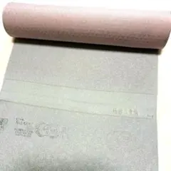 単衣色無地着尺反物　両面三重織 ミントブルー花蔓地柄に灰桜鱗地柄 絹100%