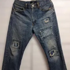 完売【ビームス】ダメージデニムパンツ Mサイズ、ダメージ、ひげのサムネイル