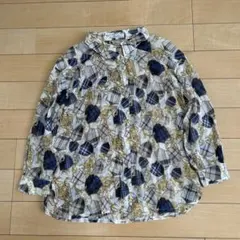 Leilian レリアン ブラウス スカーフ柄 総柄 シャツ 綿100 7号のサムネイル