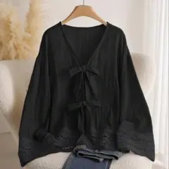 大きいサイズ カーディガン 4XL 黒