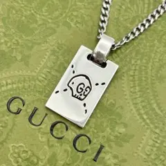 美品✨ GUCCI グッチ ネックレス ドクロ ゴースト スター GG シルバー