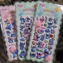 ぷにぷにおしりシール3枚セット　スティッチ　桃シール　ステッカー