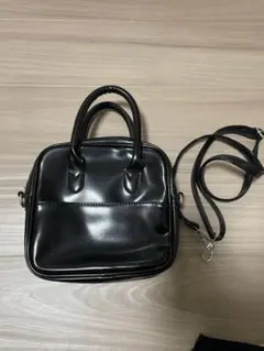 レザー スクエアバッグ ショルダーバッグ 2WAY