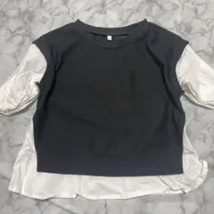 カットソー 黒と白 110 半端袖