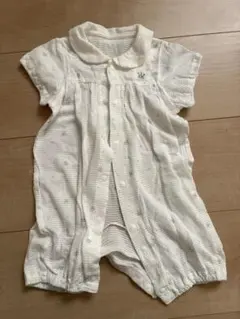 メッシュ素材 襟付きロンパース 50-60cm