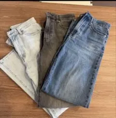 UNIQLO ワイドストレートデニム　24