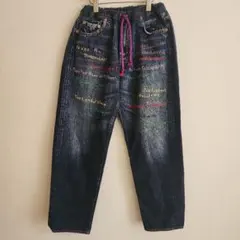 未使用品　デニム&ダンガリー　刺繍付きイージーデニムパンツ　01 150 SM