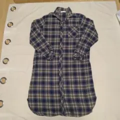 E hyphen world gallery チェック柄ロングシャツワンピース