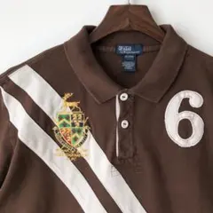 【ポロNo.6】ポロラルフローレン ブラウンポロシャツ 6 L