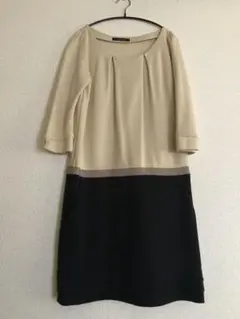 green label relaxing 七分袖ひざ丈ワンピース