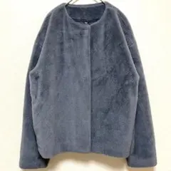 スムースヤーンフリースノーカラージャケット