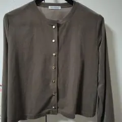 natural couture シアーベロアカーディガン　グレイッシュベージュ
