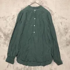 GAP♡バンドカラーハーフボタンブラウス テロテロ XXS