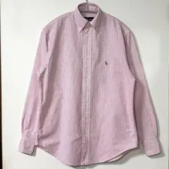 美品 Ralph Lauren ラルフローレン ストライプ 長袖 シャツ ポニー