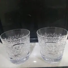 HOYA２個セット ホヤ クリスタル ガラス 高級ライン ロックグラス 切子