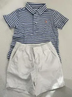 ラルフローレン　ポロシャツとショートパンツセット　ストライプ　24m 95cm