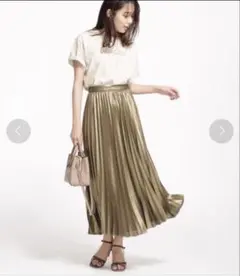 新品未使用 NANOuniverse ホイルプリントプリーツスカート 36