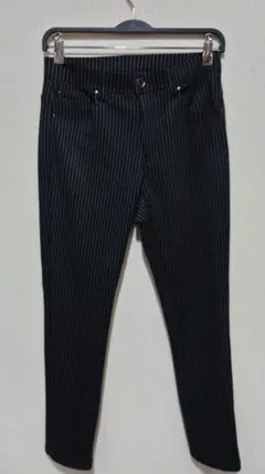 506.試着品　裏起毛　ストレッチスキニーパンツ　ストライプ　LL