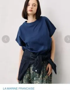 LA MARINE FRANÇAISE布帛コンビフレンチプルオーバーダークブルーのサムネイル