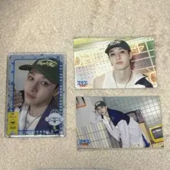 スキズサウナ オンラインくじ フォトカード ステッカーAB バンチャン