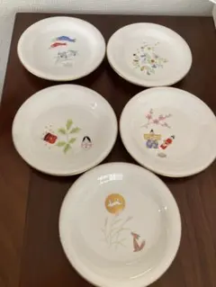 【未使用・可愛すぎる動物絵】香蘭社 十二支 中皿 17cm 金彩 輪花 ５枚揃 未使用・可愛すぎる動物絵】香蘭社 十二支 中皿 17cm 金彩 輪花 5枚揃
