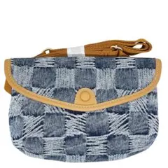 レディース クロスボディバッグ ショルダーバッグ デニム パッチワーク風