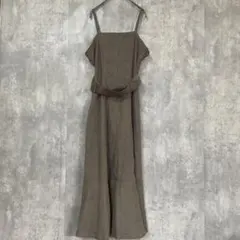 GRL グレイル　配色ステッチマーメイドジャンパースカート　モカ　Sサイズ