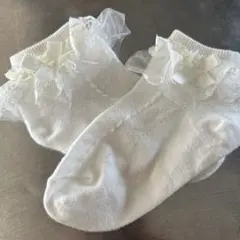 anyFAM フリル付きキッズ靴下 16-18cm