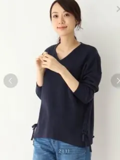 3can4on レースアップニット ネイビーのサムネイル
