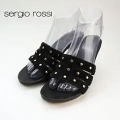 Sergio Rossi 36 1/2 23.5 スタッズサンダル黒 /YC29