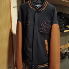 ILL'S スタジャン風ジャケット Lサイズ ネイビー/ブラウン