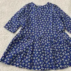 未使用Bonpointボンポワン3A(100)ワンピース　リス　インド製　ブルー